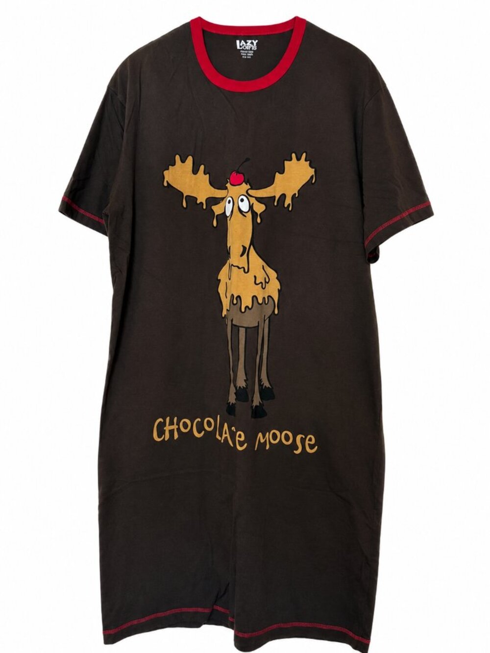 Lazy One Chocolate Moose Women’s One Size Nightshirt Brown Cotton